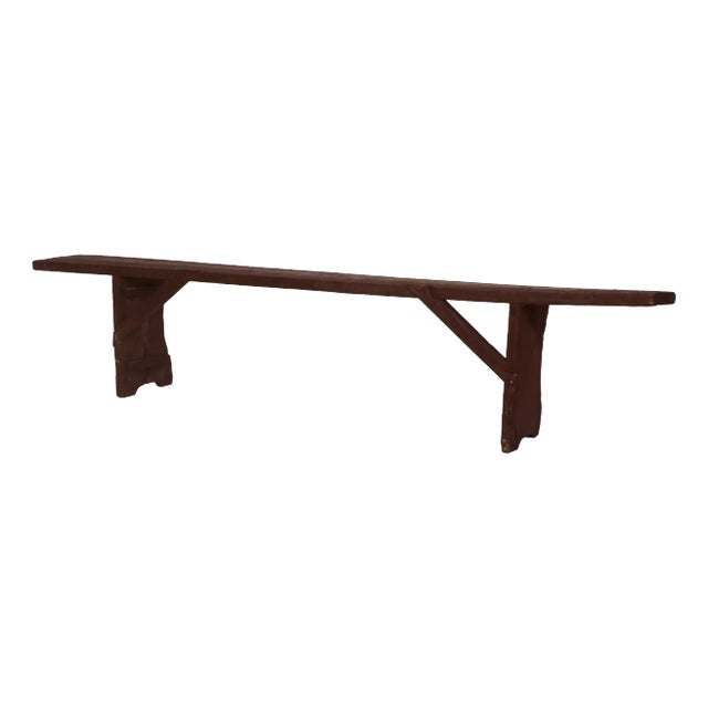 Antique English Country Farm Bench 19th Century For Sale