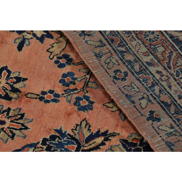 Antique Oversized Sarouk Persian Rug in Pink With Floral Patterns | Rug & Kilim For Sale - Image 10 of 10