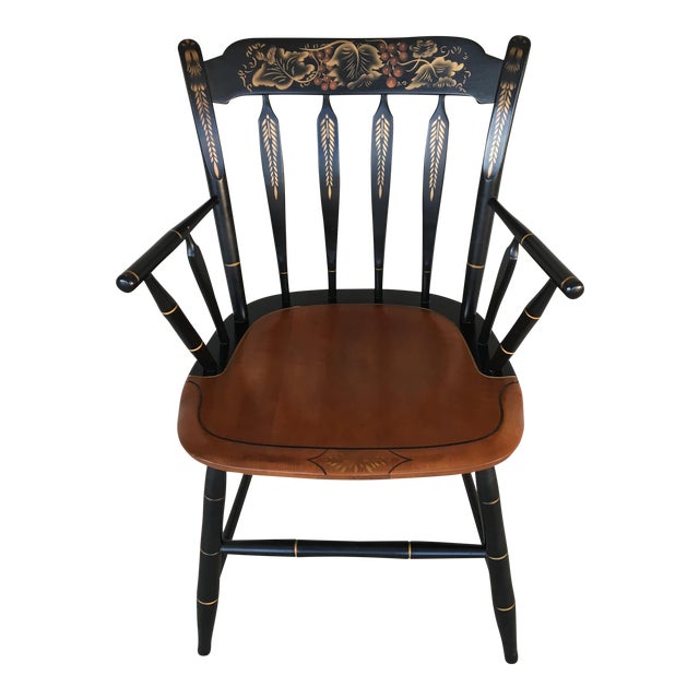 L Hitchcock Black Harvest Arrow Back Arm Chair