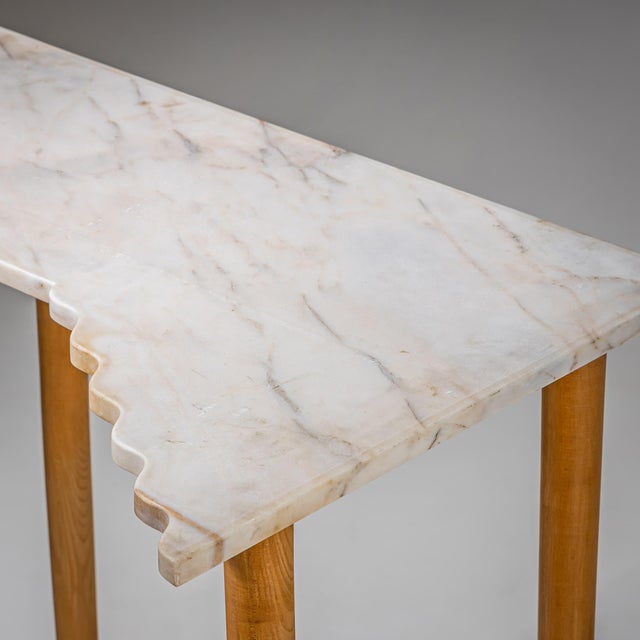 White Mid 20th Century Pair of Wall Consoles with Marble Tops, attributed to Ugo la Pietra, Italy For Sale - Image 8 of 18