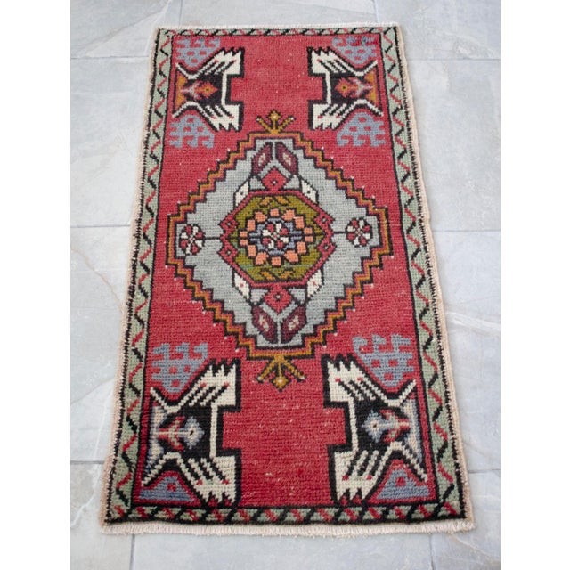 Hand Knotted Door Mat, Entryway Rug, Bath Mat, Kitchen Decor, Small Rug, Turkish Rug - 1'8" X 3'1" For Sale - Image 12 of 14