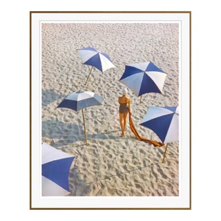Toni Frissell 'Girl on the Beach' Archival Pigment Print Framed in Brown For Sale