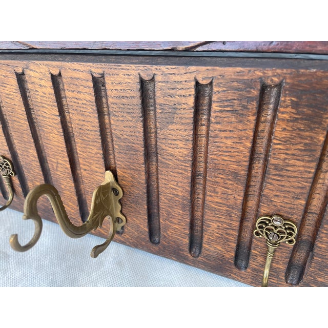 Antique Neo-Gothic Coat Rack in Oak, 1890s For Sale - Image 18 of 18