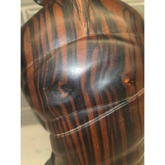 Burnt Orange Mid 20th Century Art Deco Balinese Modernist Macassar Ebony Sculpture by Ida Bagus Nyoman Kaler For Sale - Image 8 of 12