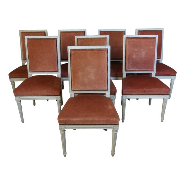 Vintage Louis XVI Style Chairs, 1960s, Set of 8 For Sale