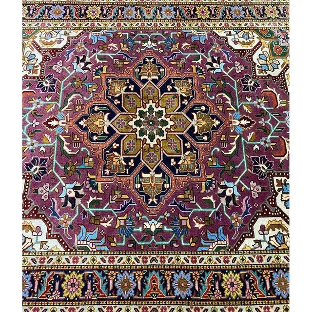 1970s Persian Tabriz Masterpiece Area Rug 2’4″ X 2’11” For Sale - Image 9 of 10