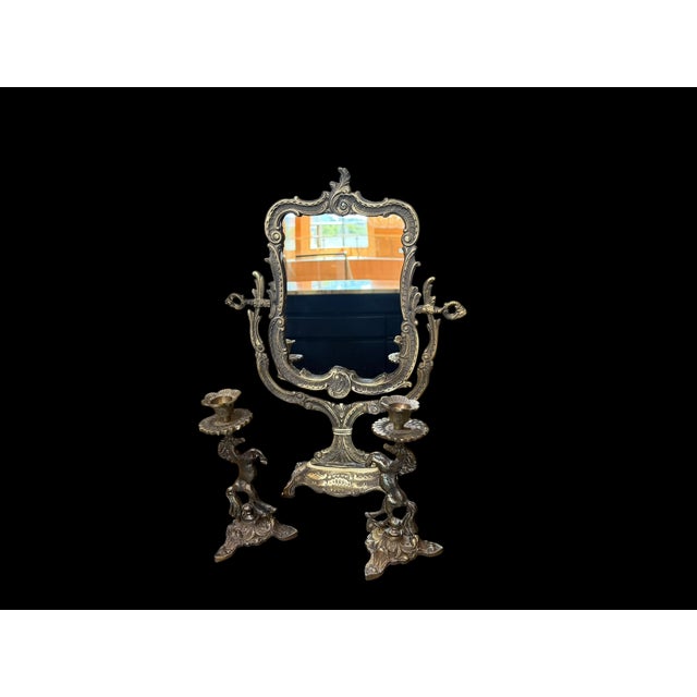 Handmade Brass Horse Mirror Set For Sale - Image 15 of 18