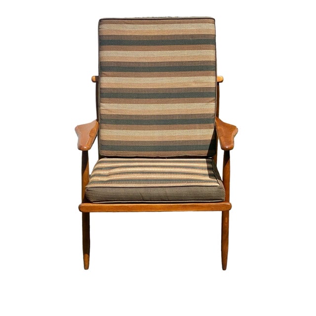 Mid-Century Modern Mid 20th Century Vintage Mid Century Modern Spindle Back Walnut Armchair, Possibly Baumritter For Sale - Image 3 of 12