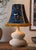 Textile Designer- Regal Sapphire/Blue Velvet Zebra Lamp Shade With Gold Trim and Harvest Brush Fringe For Sale - Image 7 of 7