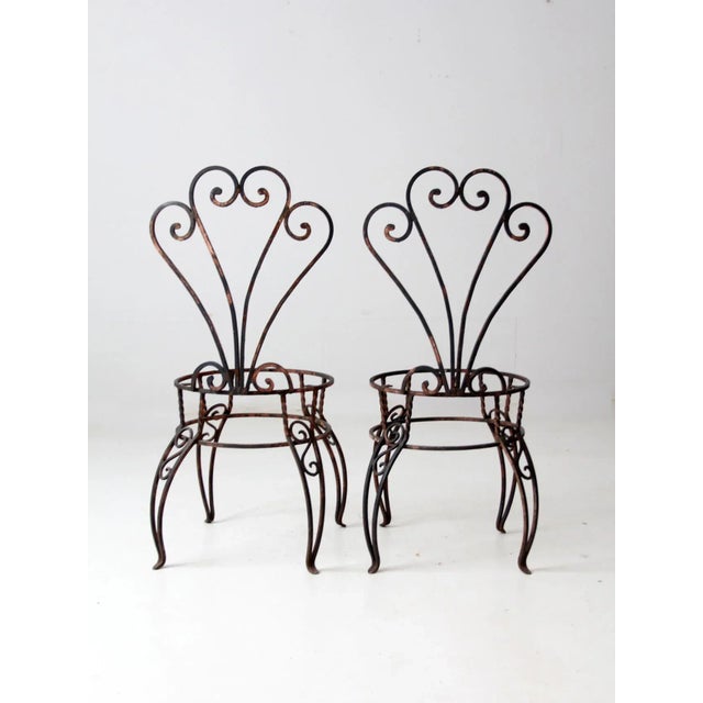 Metal Vintage Metal Garden Chairs Pair For Sale - Image 7 of 10