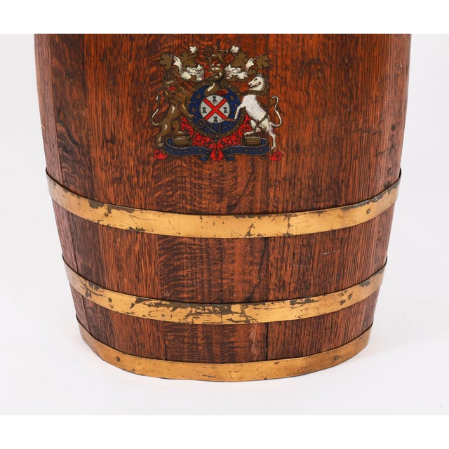 Antique Oval Brass-Bound Barrel Umbrella and Stick Stand, 1810s For Sale - Image 9 of 16