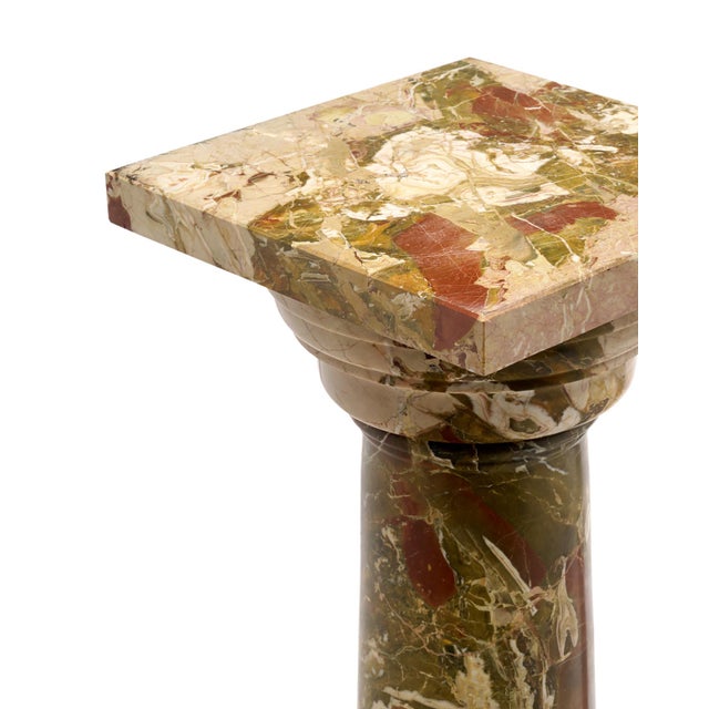 1910s Antique Breccia Pontifica Marble Columns, Italian, Circa 1910 For Sale - Image 5 of 10