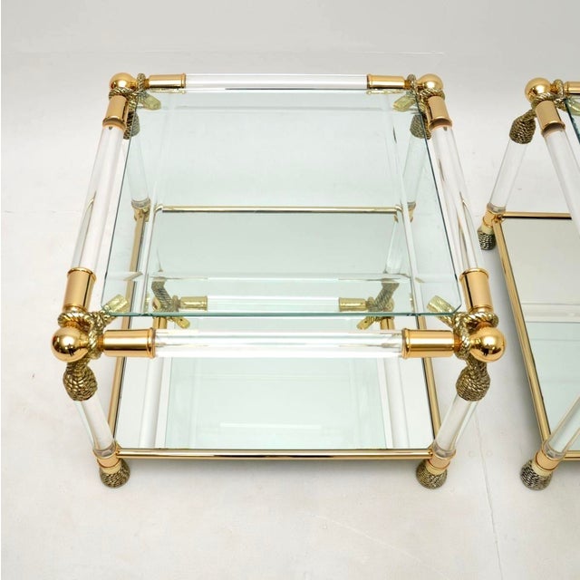 Vintage Spanish Acrylic and Glass Side Tables from Curvasa, 1970s, Set of 2 For Sale - Image 4 of 10