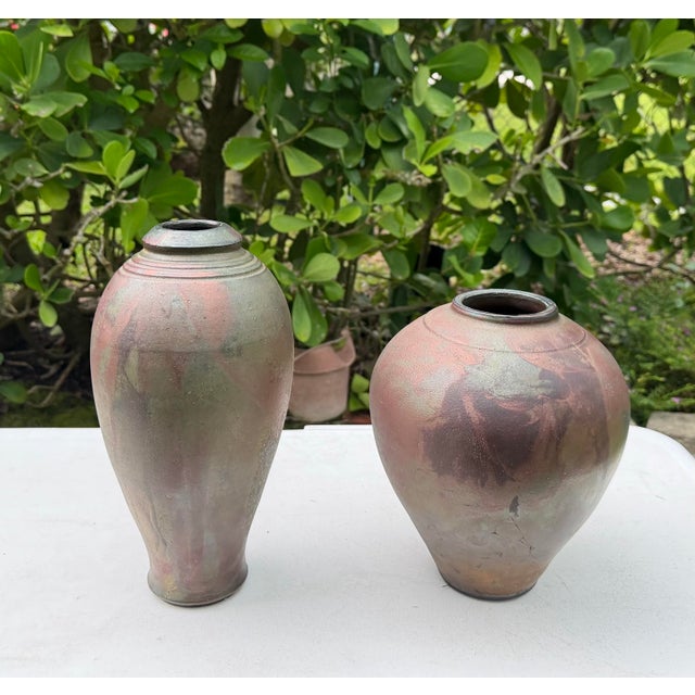 Vintage Dryden Pottery Raku Vessels, Pair For Sale In Naples, FL - Image 6 of 12
