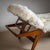 Modern Large Mid-Century Wooden Daybed with Adjustable Headrest and Sheepskin Upholster For Sale - Image 3 of 8