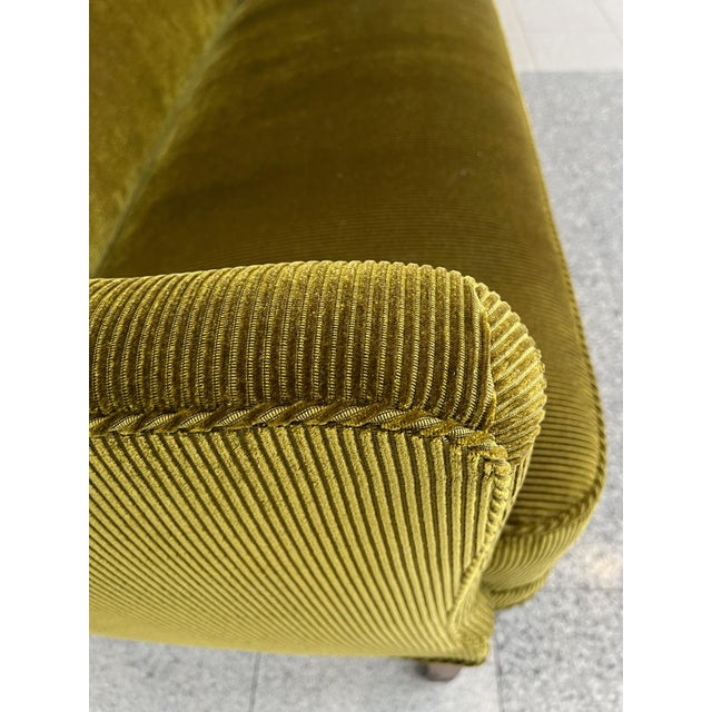 1940s Nanna Ditzel Style Danish Settee, Reupholstered in Green Corduroy For Sale - Image 10 of 14
