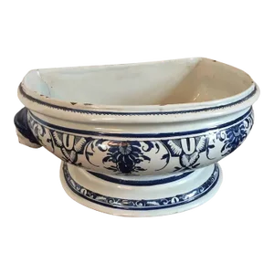 1750s French Baroque Delft Tin Glaze Faience Basin