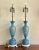 Vintage French Opaline Blue & Gold Gilt Glass Table Lamps - a Pair For Sale - Image 4 of 13