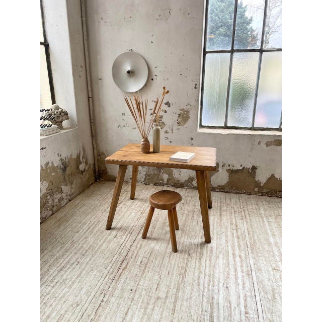 Vintage Brutalist Oak Table, 1950s For Sale - Image 4 of 18