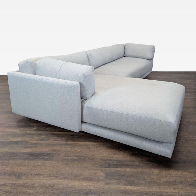 Textile Blu Dot Sunday Modern Light Gray Sectional Sofa With Chaise For Sale - Image 7 of 13
