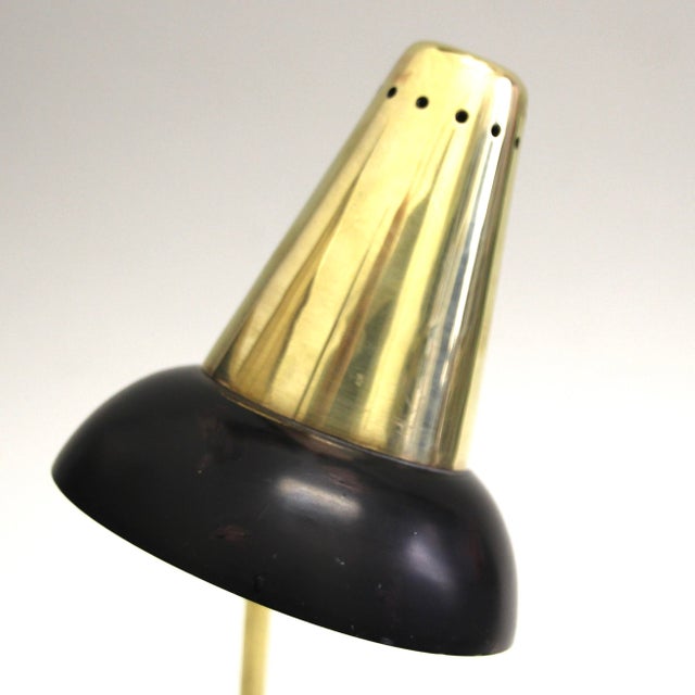 Mid-Century Adjustable Brass Table Lamp attributed to Jacques Biny for Luminalité, 1950s For Sale - Image 12 of 14
