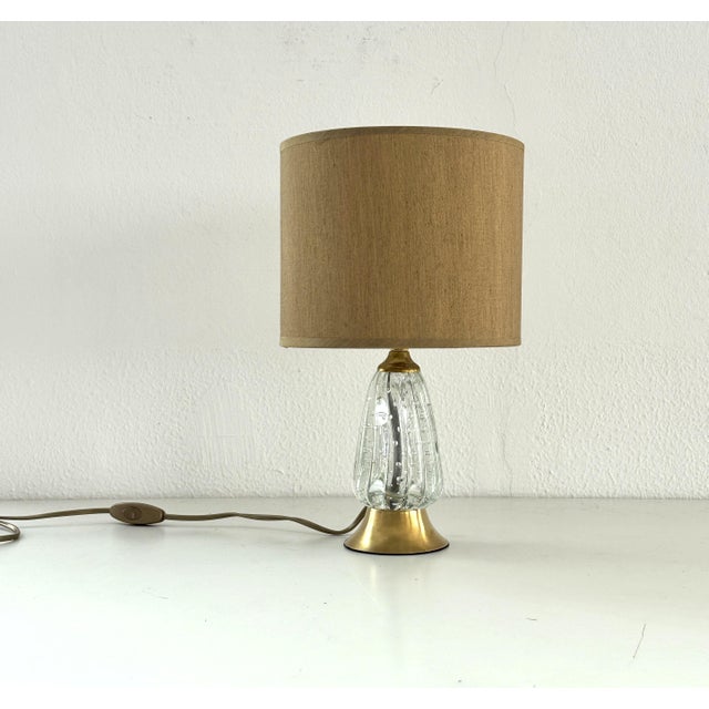1960s Mid-Century Italian Murano Glass and Brass Table Lamp, 1960s For Sale - Image 5 of 13
