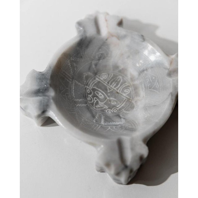 Mid-Century Mexican Marble Ashtray with Engraved Aztec Motif, 1970s For Sale - Image 11 of 12