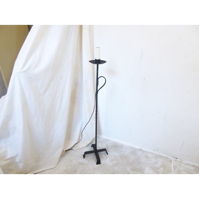 Rustic European Vintage Iron Floor Lamp For Sale - Image 3 of 5