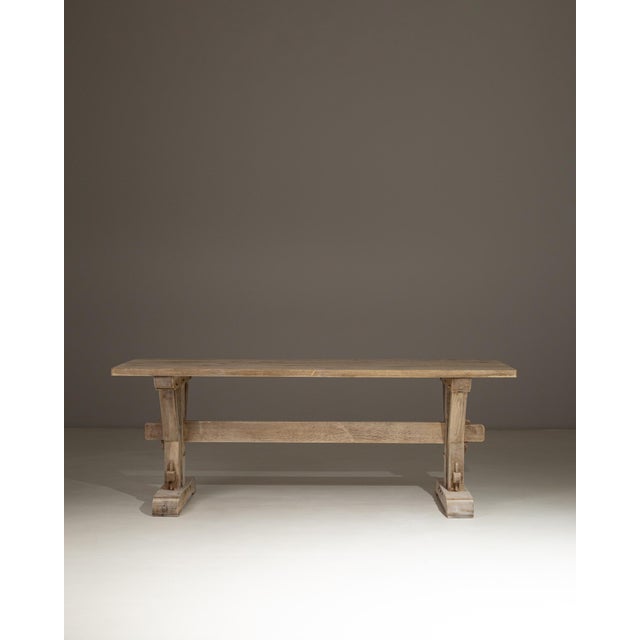 1970s 1970s French Oak Trestle Dining Table For Sale - Image 5 of 18