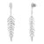 Fine Diamond Flexible Feather Dangle Drop Earrings in 18k Gold For Sale