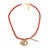 Orange Believe & Be Happy Red Crystal Beaded Gold Choker Necklace For Sale - Image 8 of 13