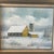 Snowy winter landscape painting with barn and silo with trees and birds. Everett Woodson Artist 1933-2016 nicely framed