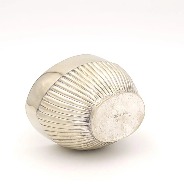 English Silver on Brass Oval Tea Caddy, 19th Century For Sale - Image 4 of 8