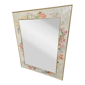 Vintage La Barge Flora Reverse Painted and Signed Mirror