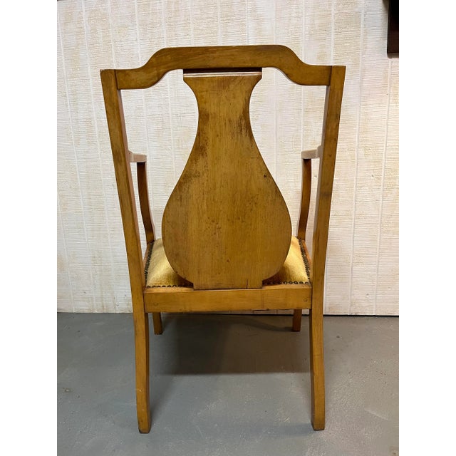 Transitional Mid 20th Century Upholstered Wooden Armchair For Sale - Image 3 of 6