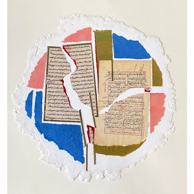 Koran Fragments #5 Collage on Watercolor Paper by Evelyn Eller For Sale