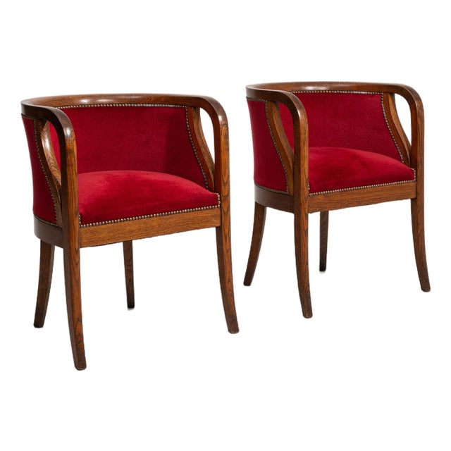 Late 19th Century Pair Of Upholstered Clubchairs For Sale