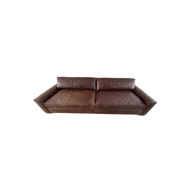 Rh Maxwell Leather Sofa — 10' Luxe Depth For Sale - Image 15 of 18