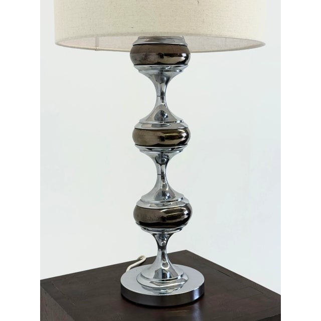 Space Age Table Lamp with Sculptural Chrome Base, 1970s For Sale - Image 10 of 11