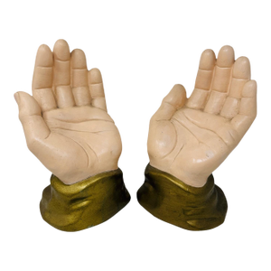 Pristine 10” Scioto Ceramics Anatomical ‘Orans’ Prayer Hands - A Pair - Circa 1977