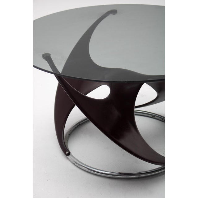 Bauhaus Propeller Coffee Table in Glass and Wood by Knut Hesterberg for Ronald Schmidt, Germany, 1967 For Sale - Image 3 of 6