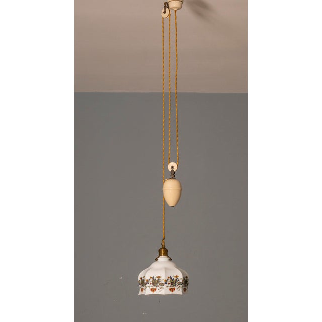 Vintage Glass Pendant Lampshade, 1920s For Sale - Image 4 of 10