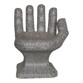 Late 20th Century Faux Stone Indoor/Outdoor Hand Chair in the Style of Rmic For Sale