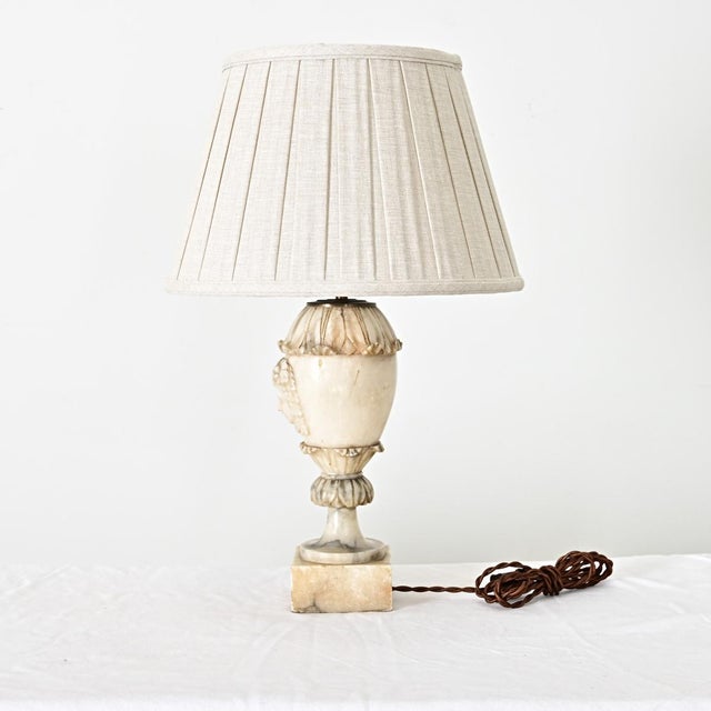 19th Century French Carved Marble Table Lamp of Bacchus For Sale In Baton Rouge - Image 6 of 10