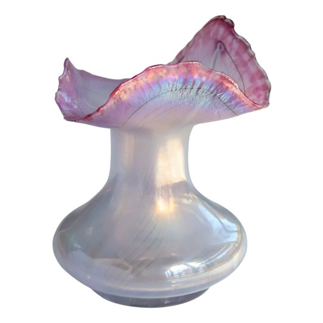 Iridescent Art Glass Vase by Erwin Eisch, Germany, 1981 For Sale