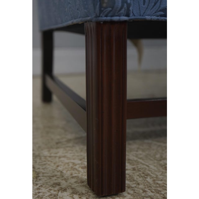 Hancock & Moore Chippendale Style Blue Damask Sofa For Sale - Image 11 of 18