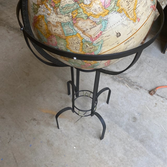 Mid-Century Modern Metal Globe on Stand For Sale - Image 4 of 7