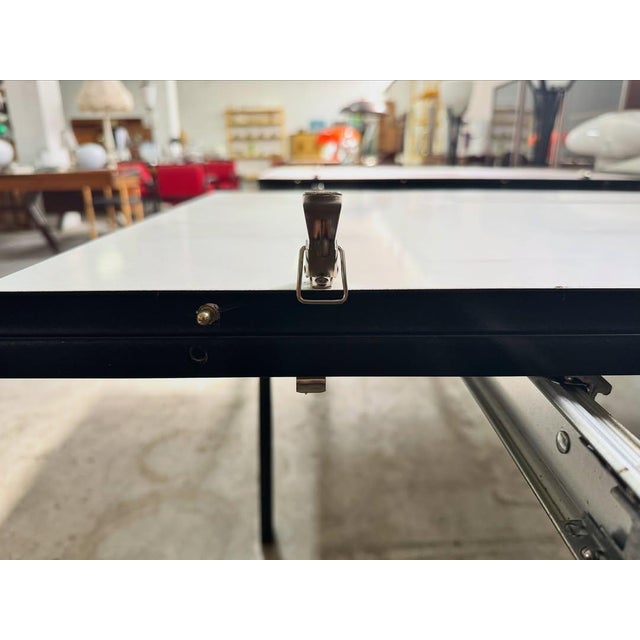 Extendable Console Table with Metal Frame and Black Lacquered Finish, 1980s For Sale - Image 4 of 9