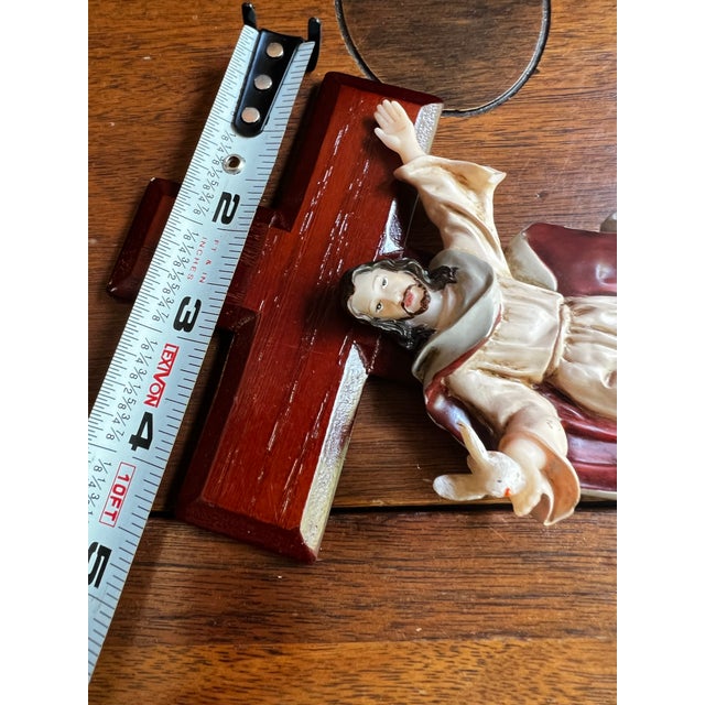 Plastic Vintage Resin Jesus on the Cross Figurine For Sale - Image 7 of 9
