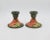 English Moorcroft Pottery Candle Holders in Green Hibiscus Pattern For Sale - Image 12 of 12
